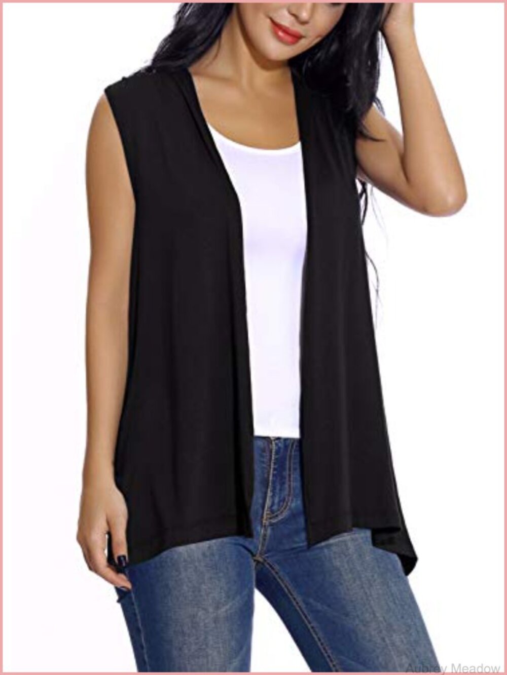 Sleeveless Open Front Cardigan Vest Lightweight Cool Coat Loose Fit Viscose